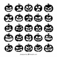 Free vector collection of halloween pumpkin silhouette