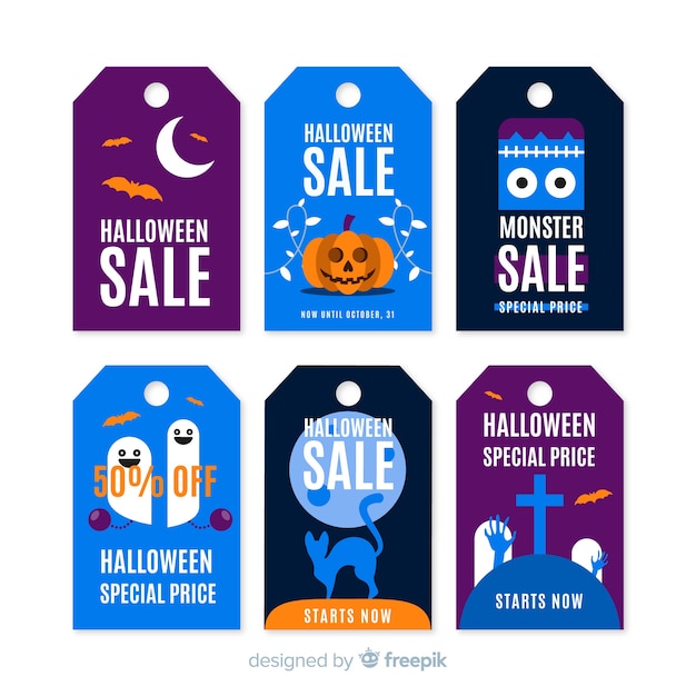 Collection of halloween sale labels