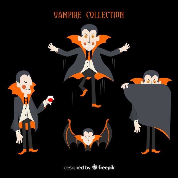 Free vector collection of halloween vampires