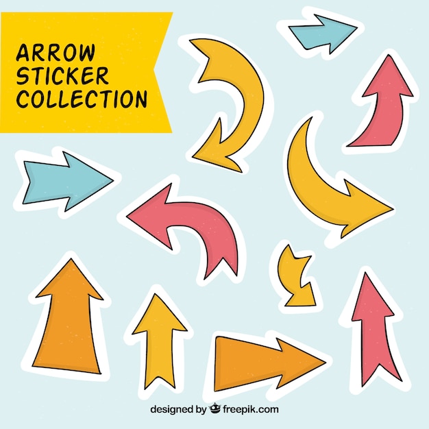Collection of hand drawn arrow
