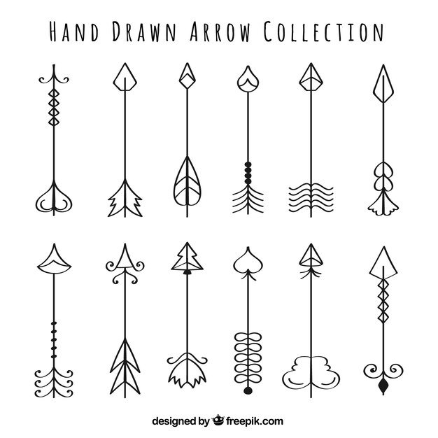 Collection of hand drawn arrows