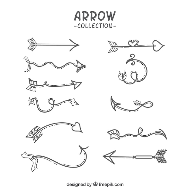 Free vector collection of hand drawn arrows