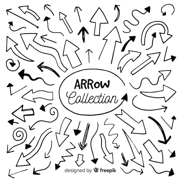 Free vector collection of hand drawn arrows