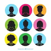 Free vector collection of hand drawn avatar of people silhouette