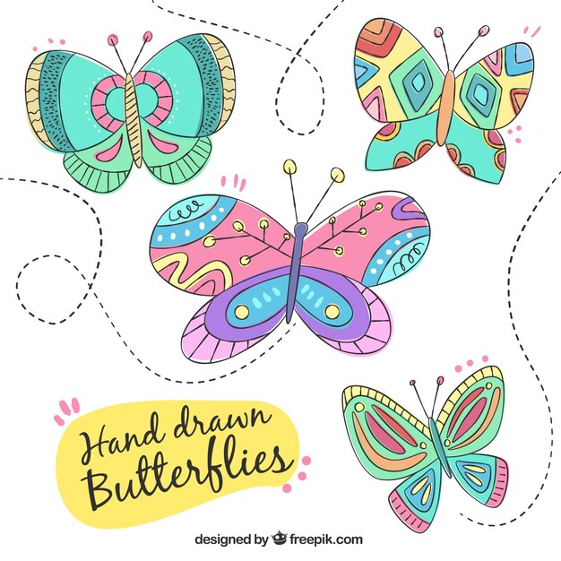 手描き蝶のコレクション