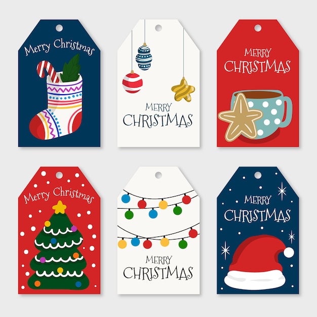 Free vector collection of hand drawn christmas badge