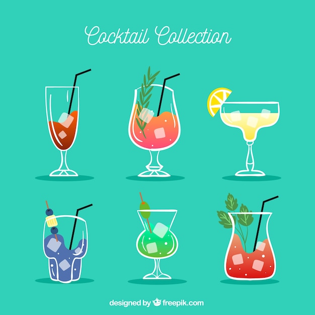 Collection of hand-drawn cocktail