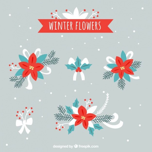 Free Vector collection of hand-drawn decorative easter flowers