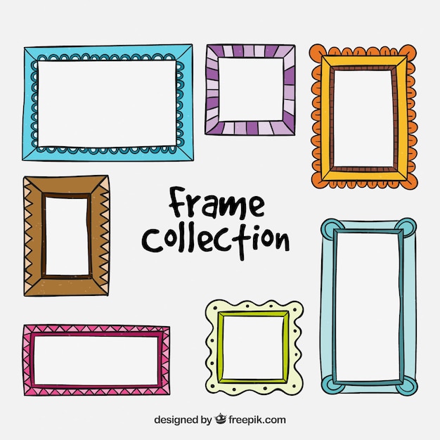 Collection of hand-drawn decorative frame 