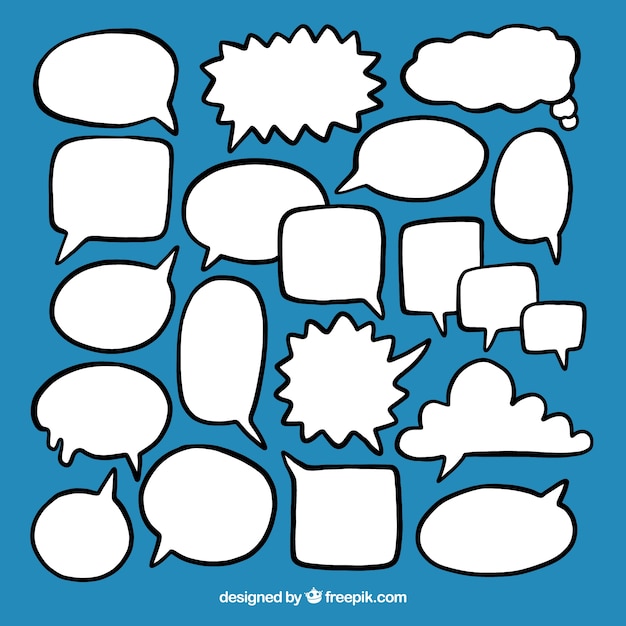 Free vector collection of hand drawn dialog balloon