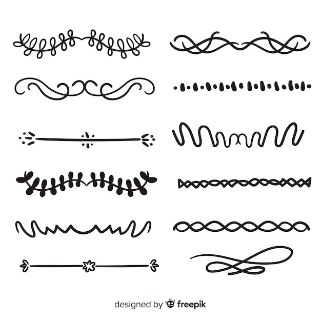 Collection of hand drawn dividers