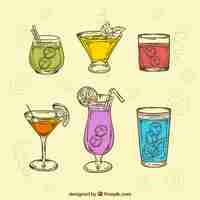 Free vector collection of hand drawn drink