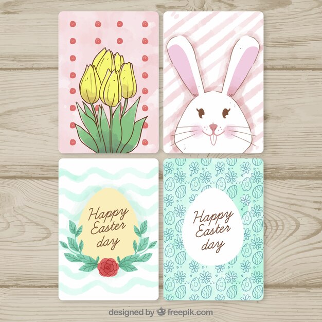 Collection of hand drawn easter cards