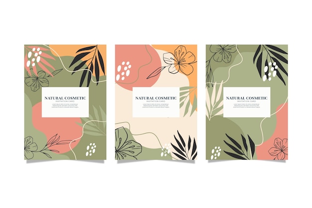 Free vector collection of hand drawn floral covers