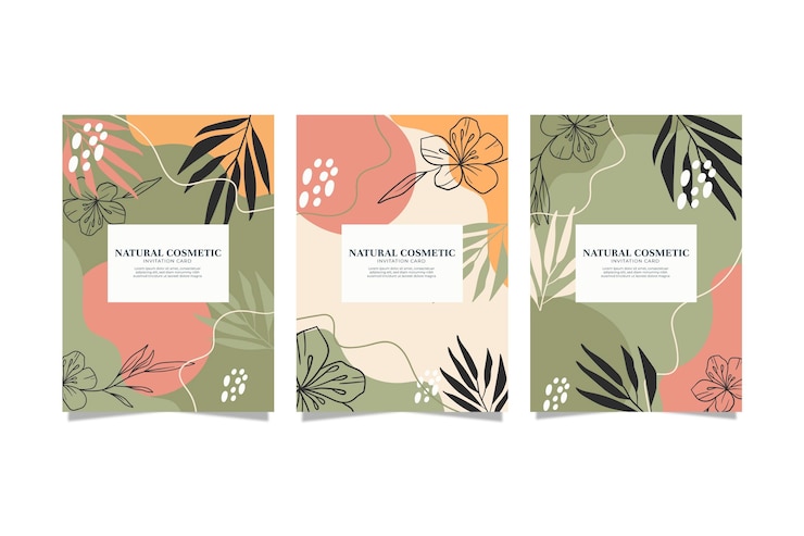 Free Vector collection of hand drawn floral covers
