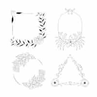 Free vector collection of hand drawn floral frame