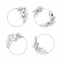 Free vector collection of hand drawn floral frames