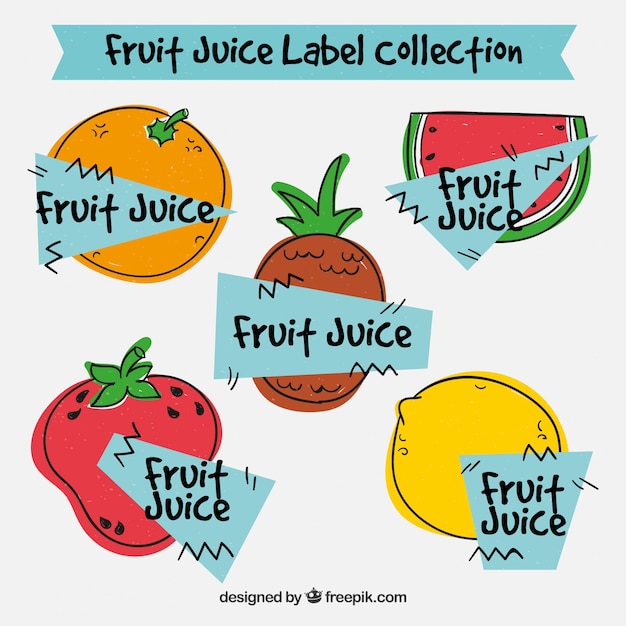 Free vector collection of hand drawn fruit