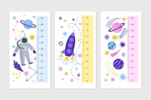 Free vector collection of hand drawn height meter for kids illustrated