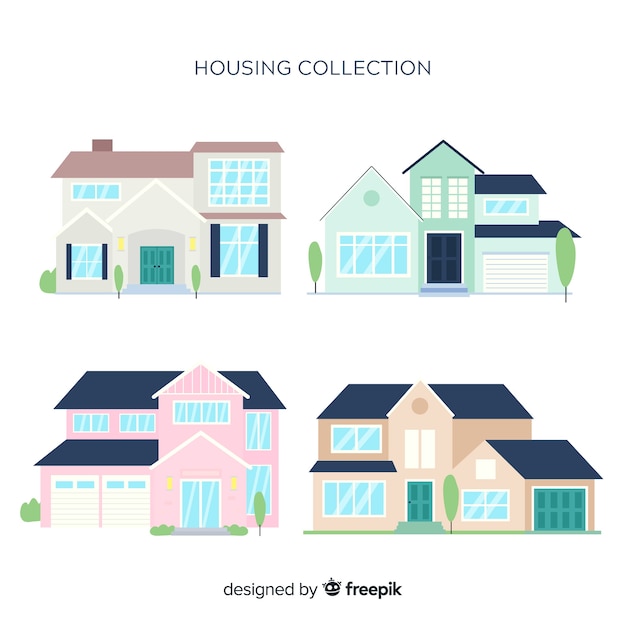 Collection of hand drawn houses