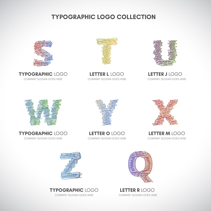 Free Vector collection of hand drawn letters