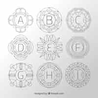 Free vector collection of hand drawn monogram