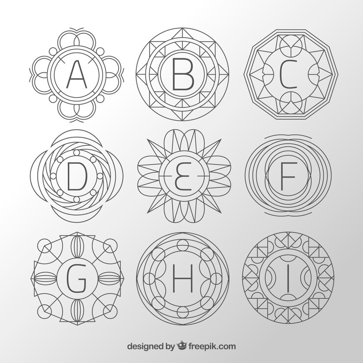 Free Vector collection of hand drawn monogram