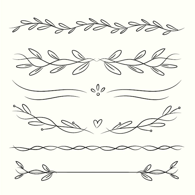 Free vector collection of hand drawn ornamental dividers