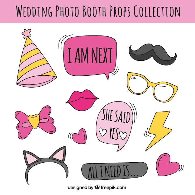 Free vector collection of hand drawn party elements