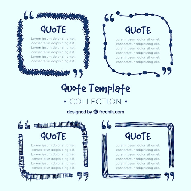 Free vector collection of hand drawn quote templates