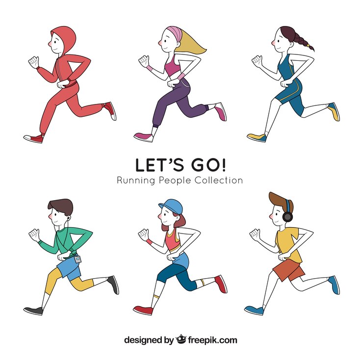 Free Vector collection of hand-drawn runners