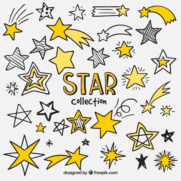 Free vector collection of hand drawn star