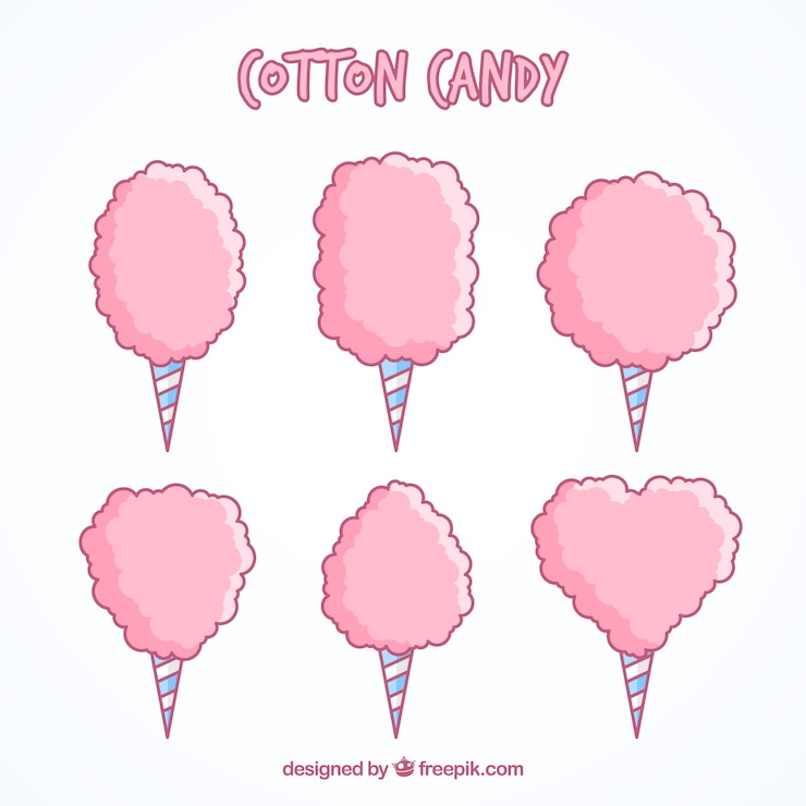 Free Vector collection of hand drawn sugar cottons