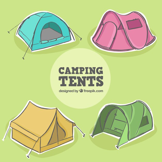 Collection of hand drawn tents