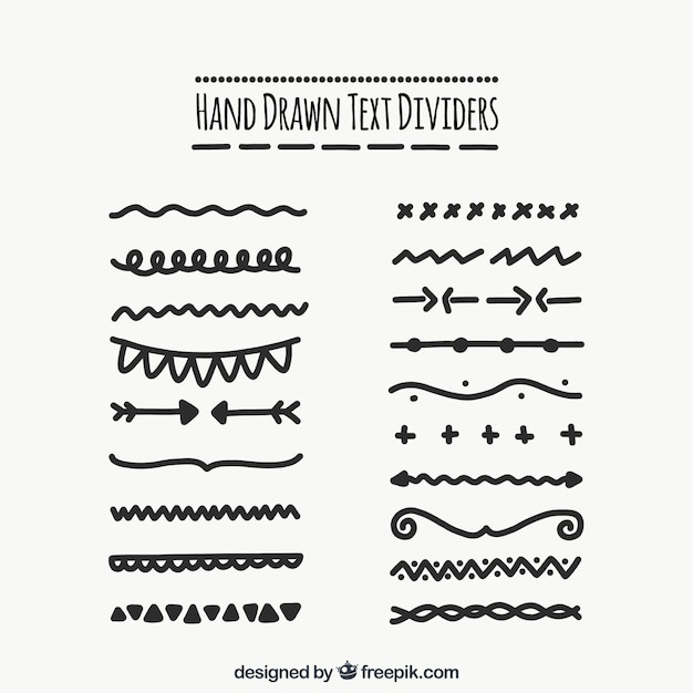 Free vector collection of hand drawn text divider