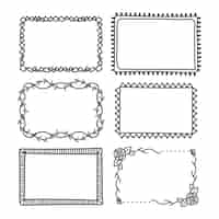 Free vector collection hand drawn types of frame and dividers