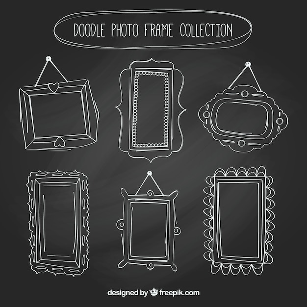 Free vector collection of  hand drawn vintage photo frames