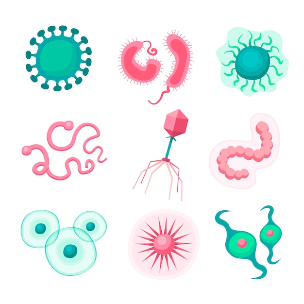 Collection of hand drawn viruses