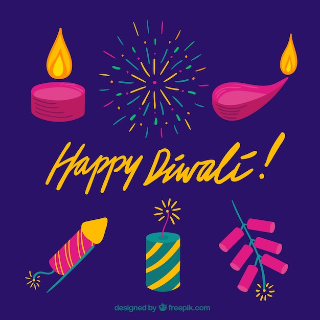 Free vector collection of happy diwali elements