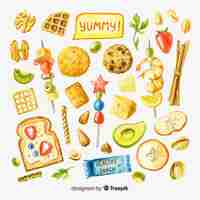 Free vector collection of healthy snacks