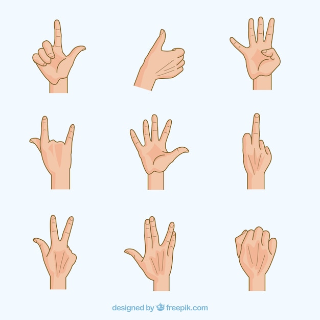 Collection of human hand gestures