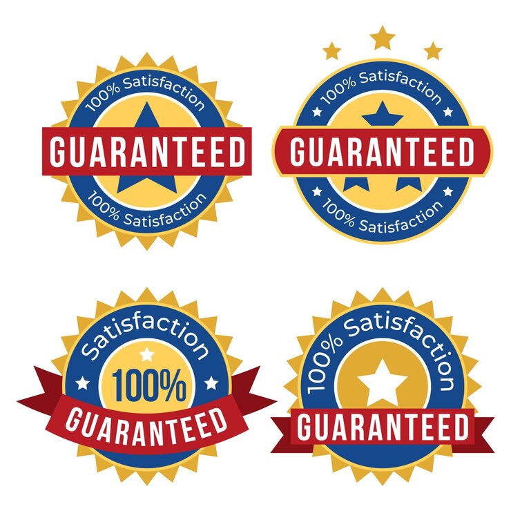 Free Vector collection of hundred percent guarantee badges