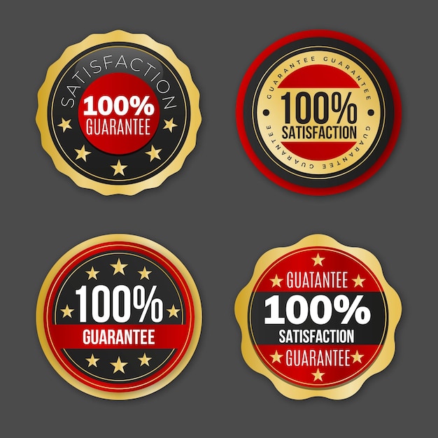 Free vector collection of hundred percent guarantee labels