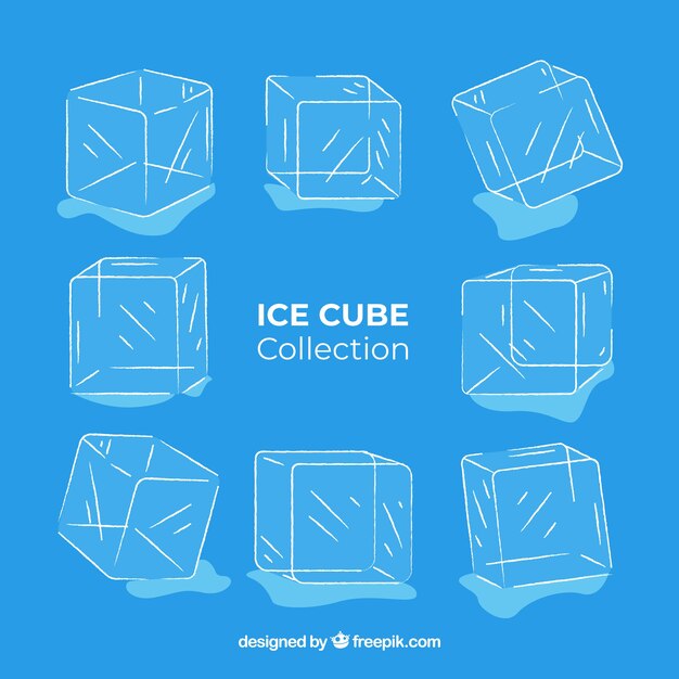 Collection of ice cubes