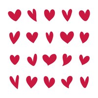 Collection of illustrated heart icons