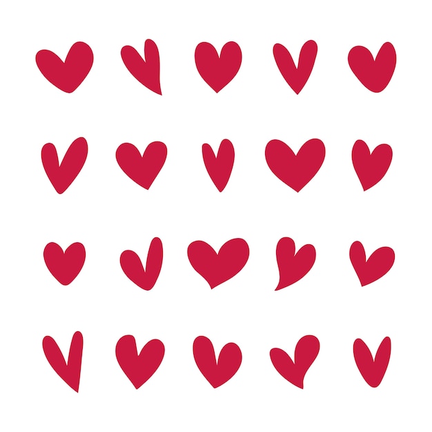 Red hearts background on white Royalty Free Vector Image