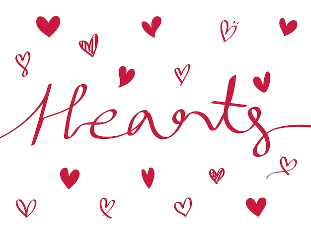 Collection of illustrated heart icons