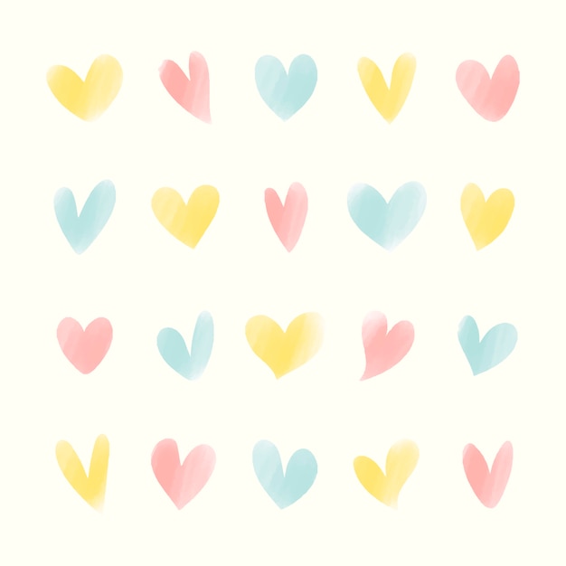 Collection of illustrated heart icons