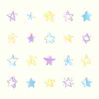 Free vector collection of illustrated star icons