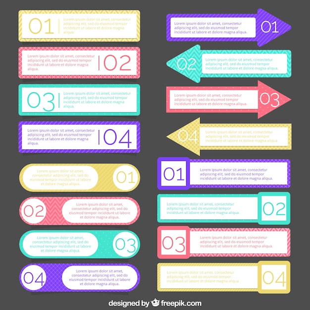 파스텔 색상의 infographic 배너 모음